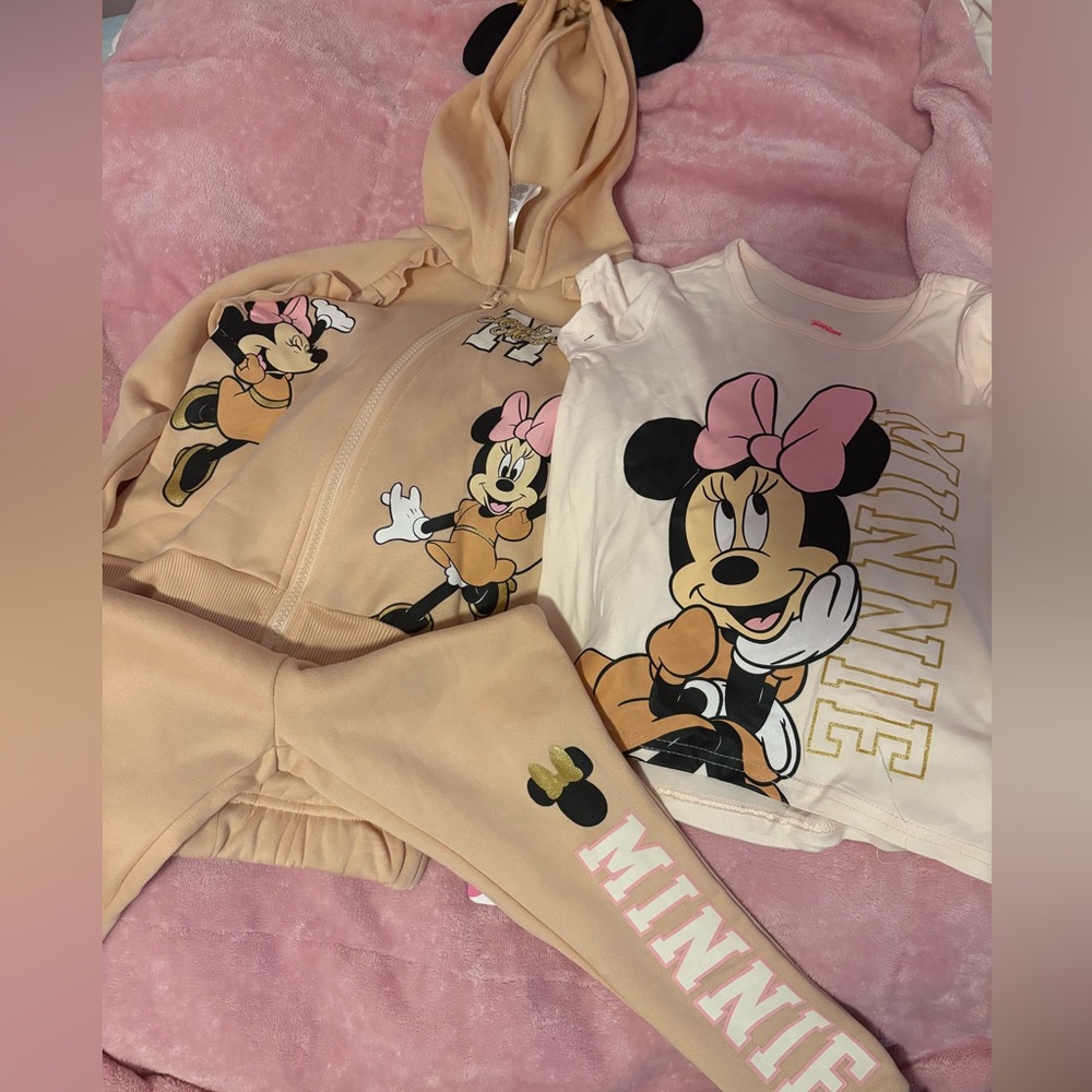Minnie Mouse Hoodie and Jogger Set- 4 piece set